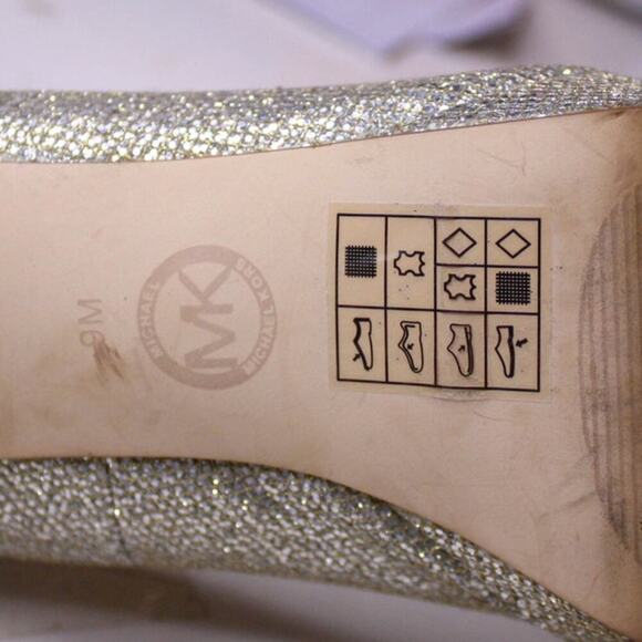 Michael Kors Silver Metallic Glitter Mesh Platform High Heels Y2K 9M - Picture 6 of 6